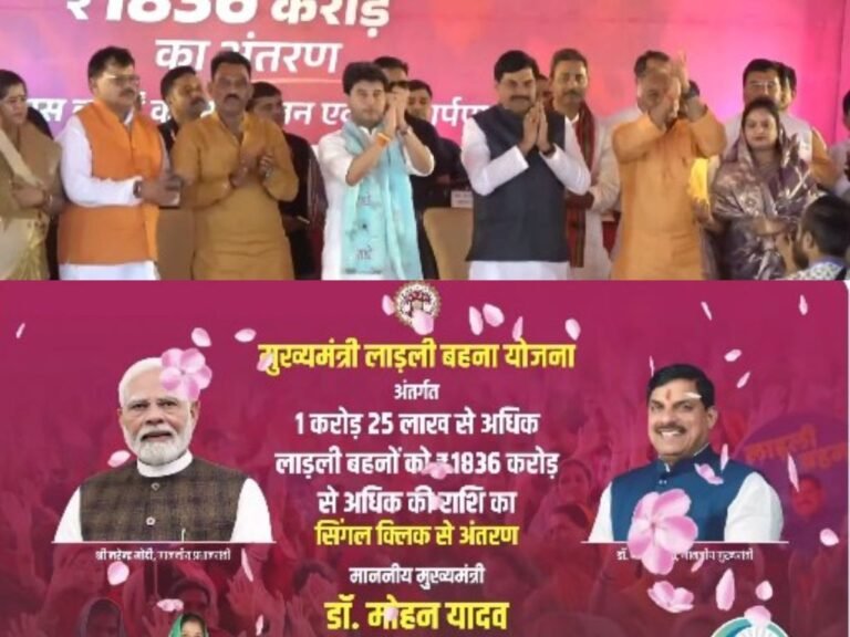 मुख्यमंत्री डॉ. मोहन यादव ने किया राशि अंतरण