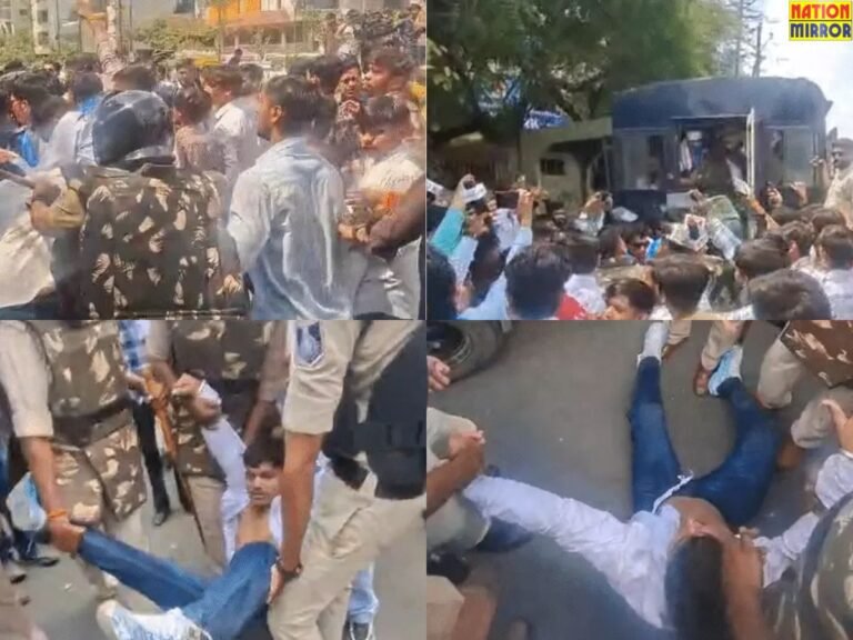 DAVV में NSUI का जोरदार प्रदर्शन