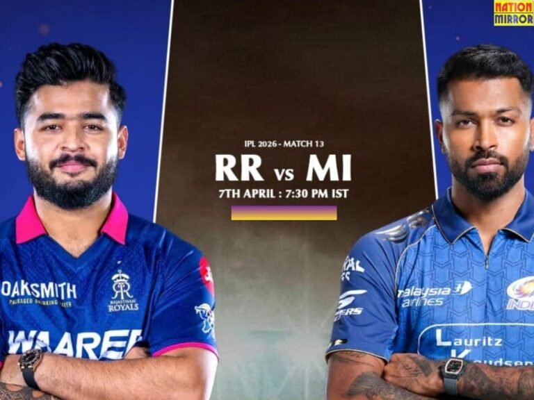 RR Vs MI match today