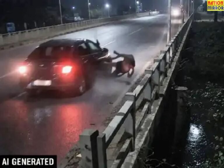 चलती कार से महिला को फेंका