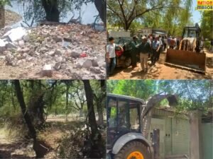 बड़ा तालाब में कब्जे को हटाने की कार्रवाई जारी